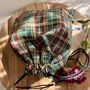 Checked Green Drawstring Gift Pouch Bag, thumbnail 6 of 7