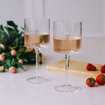 Personalised Pair Of Olive Wreath Champagne Glasses, 2 of 2