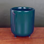 Dark Teal Blue Green Ceramic Planter Plant Pot, thumbnail 2 of 2