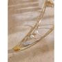 Cannes D’or Gold Pearl Crystal Love V Blossom Necklace, thumbnail 1 of 4