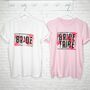 Bride And Bride Tribe Pink Floral Hen Do T Shirt Set, thumbnail 1 of 3