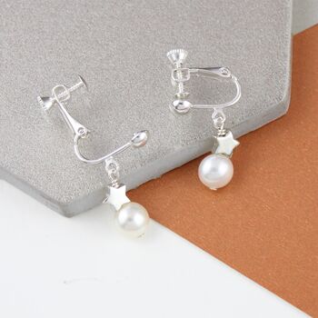 Pearl Drop Earrings With Star, 10 of 12