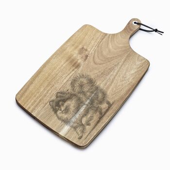 Personalised Pomeranian Engraved Acacia Serving Board, 9 of 11