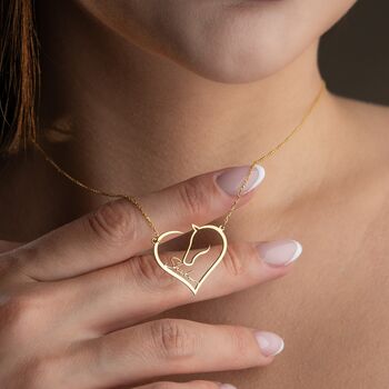 Personalised Horse Lover Heart Necklace, 3 of 9
