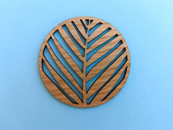 Palm Leaf Oak Wood Coaster Plant Lover Plant Herb Leaf, 3 of 9