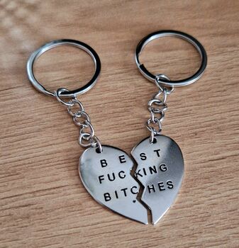Best F*Cking Bitches Split Heart Friendship Keyrings, 2 of 4