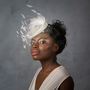 Bridal Feather Cocktail Hat With Net Veil, thumbnail 2 of 7