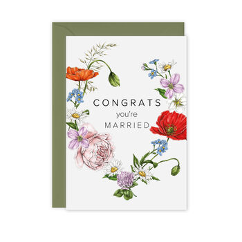 Champ De Fleur 'Congrats You're Married' Botanical Card, 2 of 2