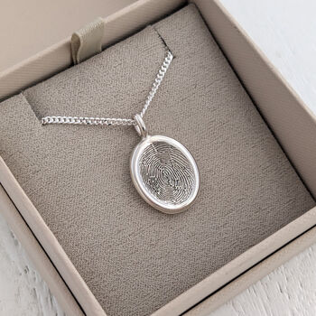 Silver Fingerprint Nugget Pendant, 5 of 7