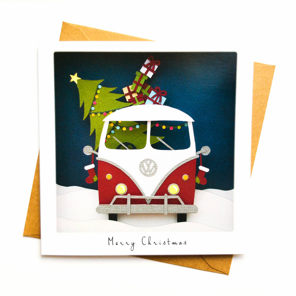 Campervan Christmas Cards Pack Of Six By The Little Paper Hut