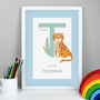 Personalised Animal Alphabet A4 White Framed Print, thumbnail 3 of 12