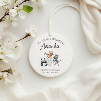 Personalised Jungle Christening Ceramic Keepsake, 5 of 6