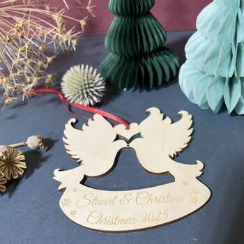 Personalised Christmas Doves Decoration, 9 of 12