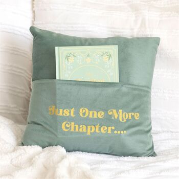 Book Lover Gifts Reading Cushion With Book Pocket, 4 of 6