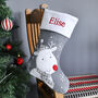 Personalised Grey Reindeer Christmas Stocking, thumbnail 1 of 3