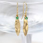 Emerald Earrings In 18ct Gold Leaf Design, thumbnail 3 of 8