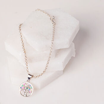 Silver 925 And Cubic Zirconia Tree Of Life Bracelet, 7 of 10