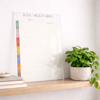 Multi Coloured Personalised Meal Planner, Acrylic Whiteboard, 4 of 7