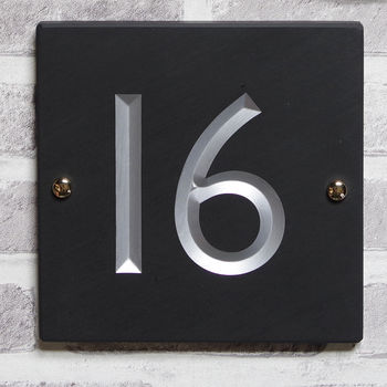 Engraved Slate House Number, Style And Size Options, 4 of 7