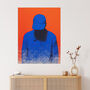 Invisible Blue Coral And Cobalt Bright Wall Art Print, thumbnail 1 of 6