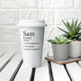 Personalised Definition Ceramic Travel Mug, thumbnail 1 of 7