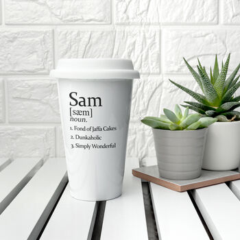 Personalised Definition Ceramic Travel Mug, 5 of 7