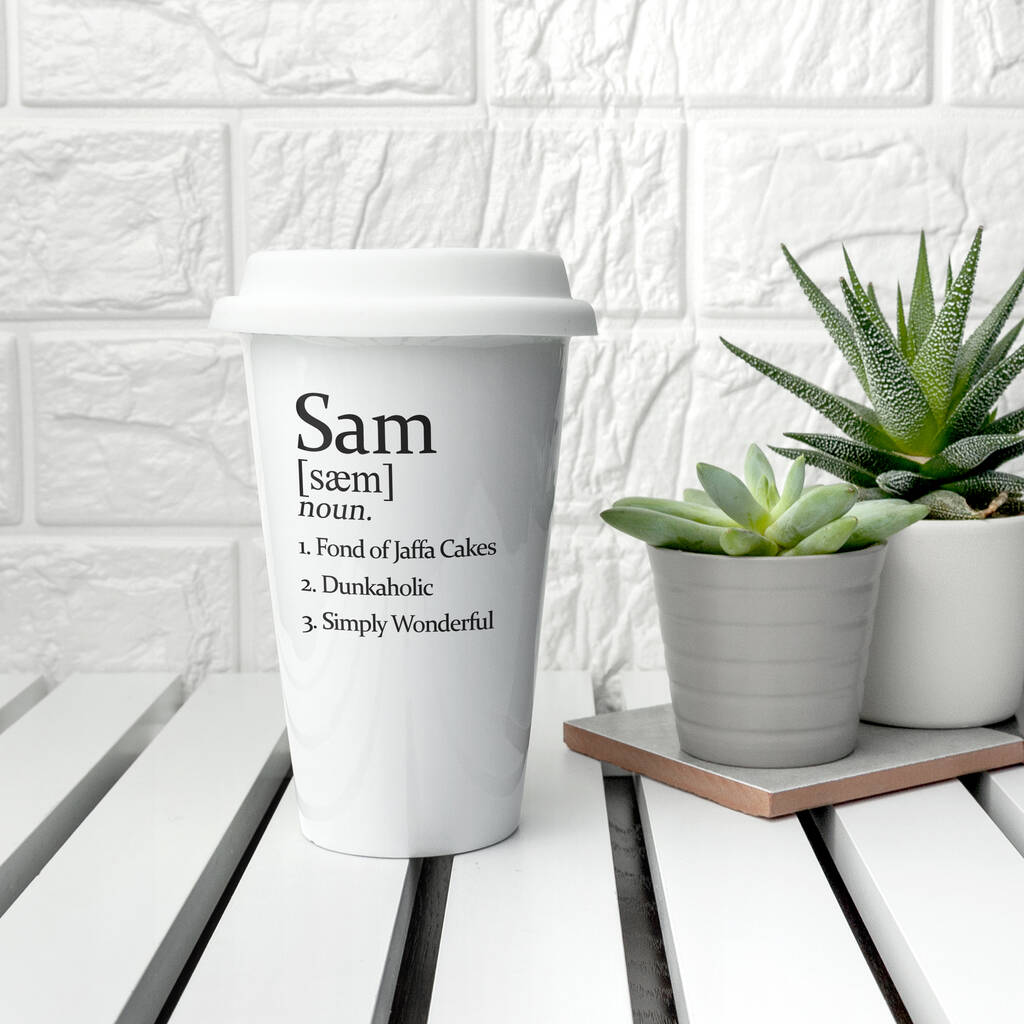 Personalised Definition Ceramic Travel Mug, 1 of 7