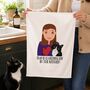 Personalised Tea Towel Gift For Cat Mums, thumbnail 1 of 12