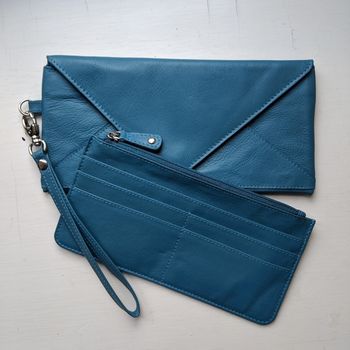 Personalised Envelope Leather Purse / Mini Clutch, 9 of 12