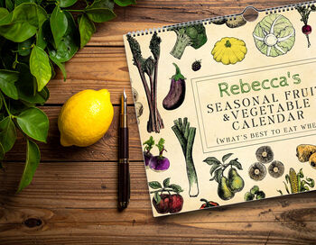 Personalised UK Seasonal Fruit And Vegetable Dateless Wall Calendar, 2 of 8
