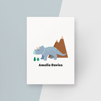 Personalised Triceratops Children's Print, 6 of 9
