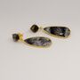 Black Rutilated Quartz Dendritic Opal Earrings, thumbnail 5 of 5