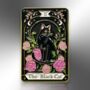 Floral The Black Cat Tarot Card Enamel Pin Badge, Friendship Gift, Botanical Cat Brooch, thumbnail 3 of 8