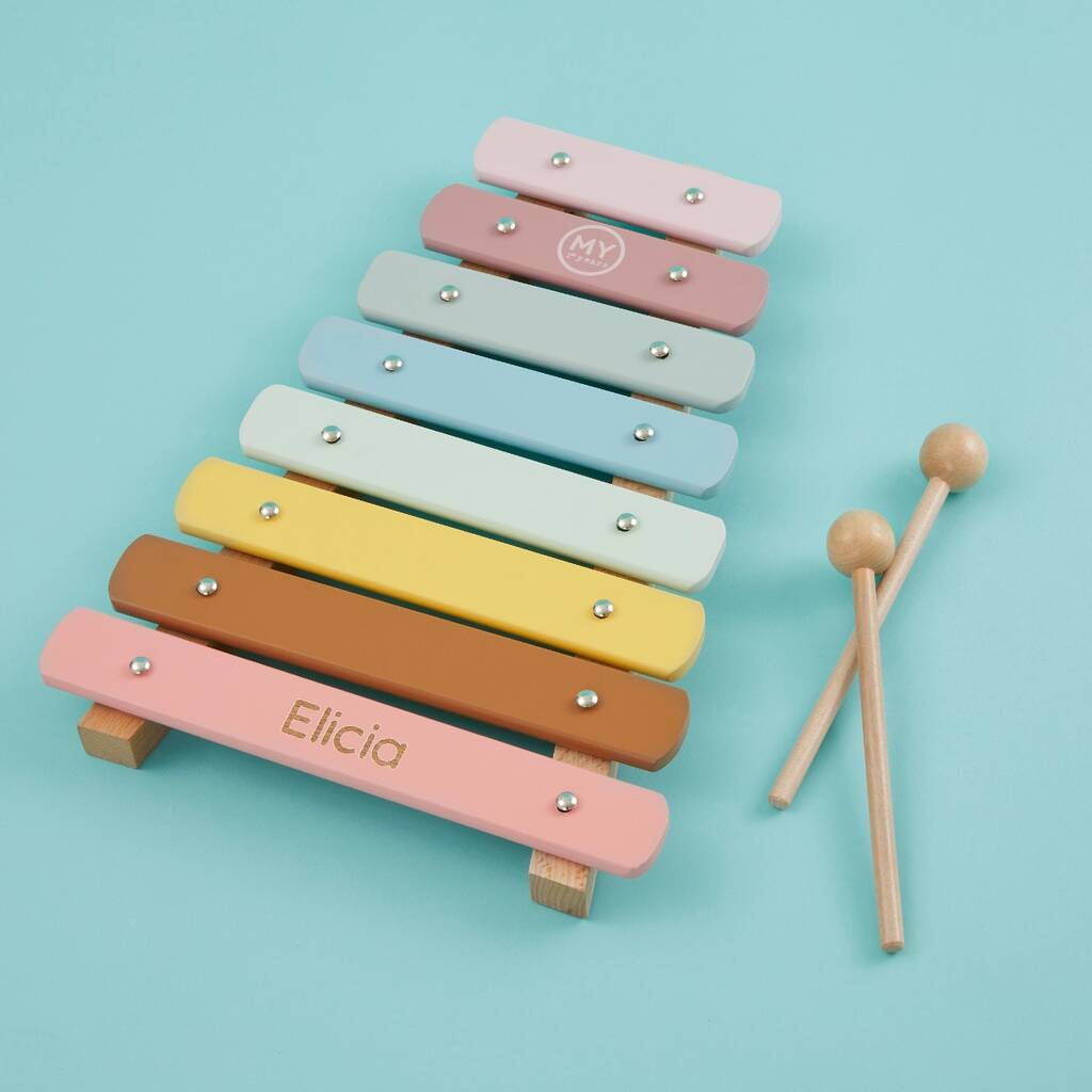 Personalised Pastel Xylophone Wooden Toy 18m+, 1 of 5