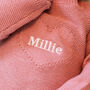 Personalised Pink Knitted New Born Baby Twin Set, thumbnail 4 of 12