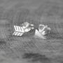 Sterling Silver Arrow Stud Earrings, thumbnail 2 of 5
