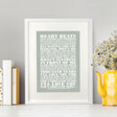 Personalised Favourite Lyrics Poster By Over & Over ...