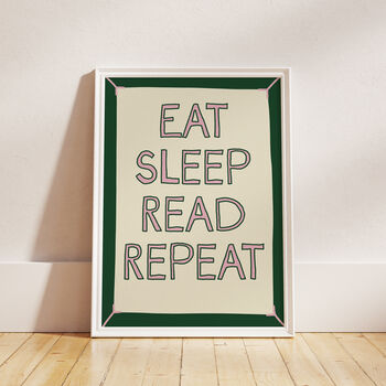 Eat Sleep Read Repeat Book Print, 12 of 12
