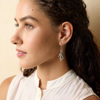 Statement Sterling Silver Contemporary Flower Earrings, 2 of 5