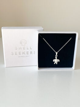 Sterling Silver Turtle Pendant Necklace, 5 of 6