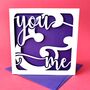 You And Me Papercut Anniversary Card, thumbnail 2 of 4