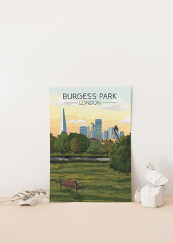 Burgess Park London Travel Poster Art Print, 2 of 8