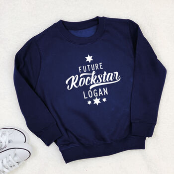 Future Rockstar Personalised Kids Sweatshirt With Stars, 2 of 4