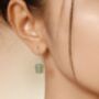Green Aventurine Jade Lily Sterling Silver 925 Dangle Earrings, thumbnail 2 of 6