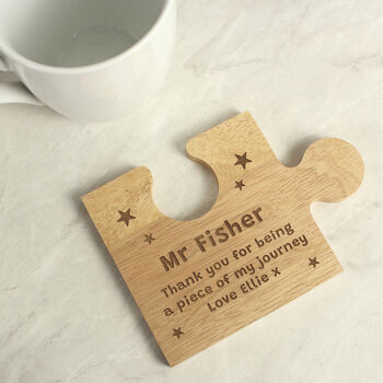 Personalised Wooden Jigsaw Coaster For Teachers, 2 of 2