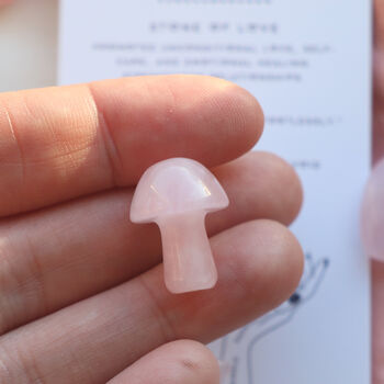 Rose Quartz Crystal Gift Set – Heart, Tower And Mushroom, 3 of 5