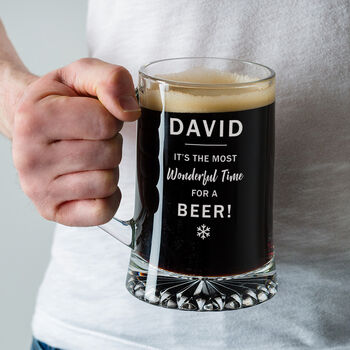 Personalised Christmas Pint Glass For Him, 2 of 6