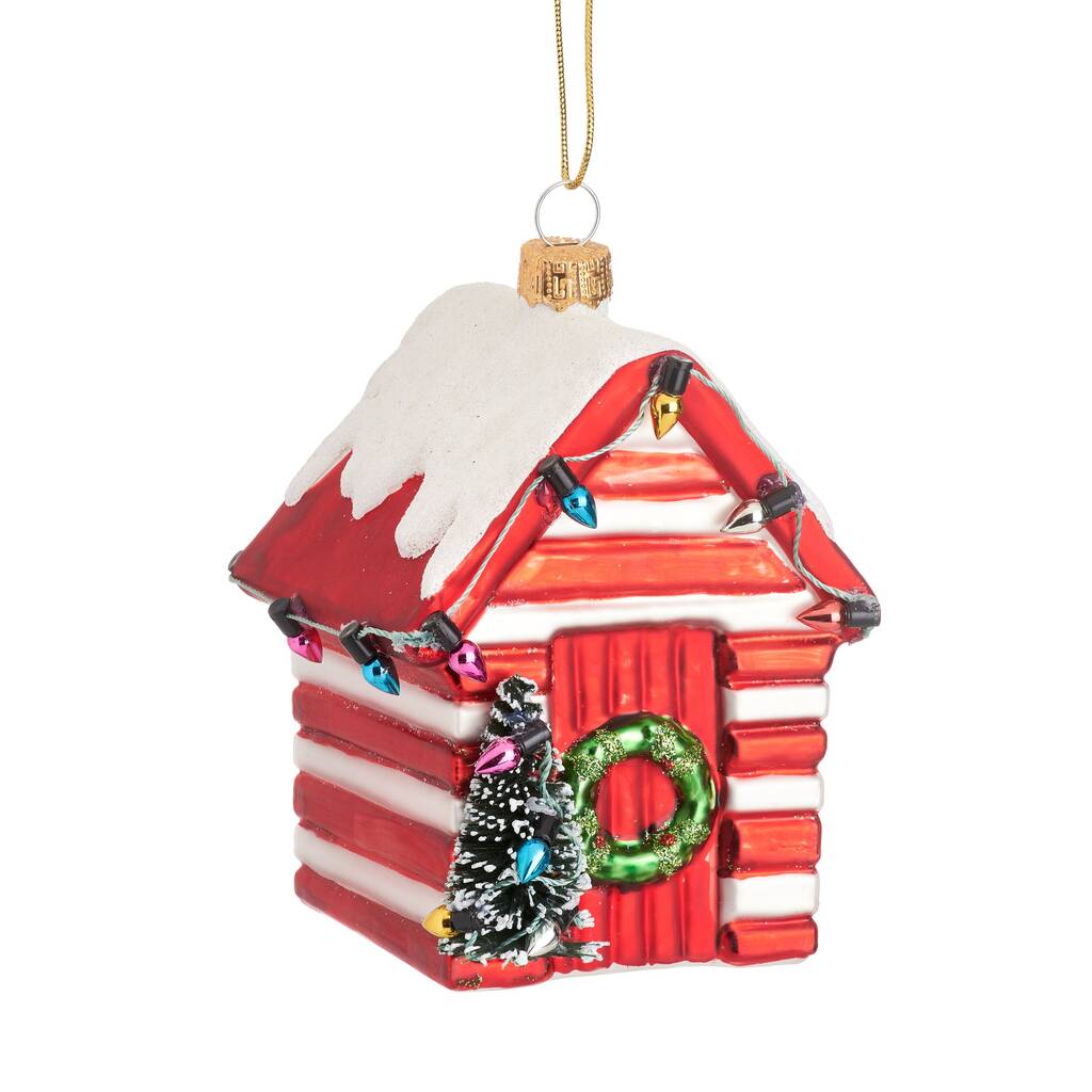Festive Beach Hut Hanging Decoration By Ella James