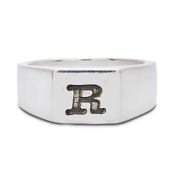Personalised Initial Silver Signet Ring, 9 of 11