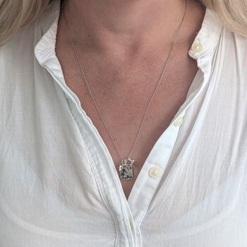 The Trio Dalmatian Jasper Necklace, Sterling Silver, 4 of 9